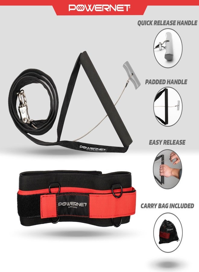 PowerNet Tension Trainer for Speed & Agility, Resistance Band Running Belt with Quick Release Handle, Speed Strength Training Equipment, Resistance Training for Basketball, Football, Baseball, Soccer - Image 3