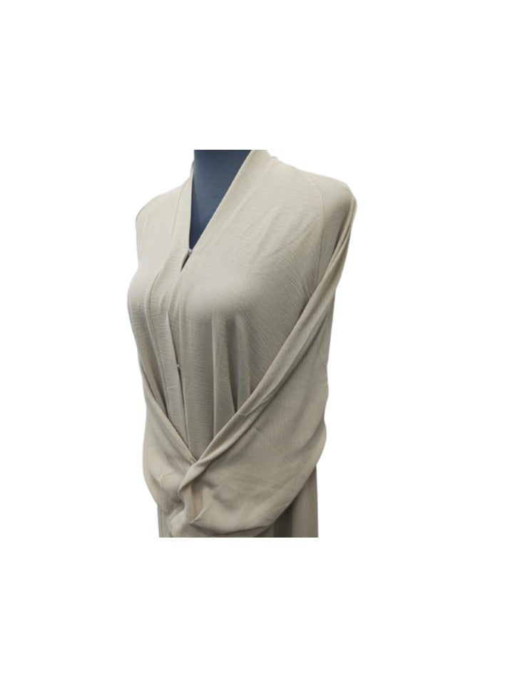 عباية مظلة مع شيلة، قماش CY بيج. (الحجم-56) - Image 3