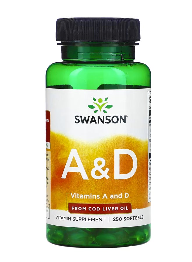 SWANSON Vitamins A and D 250 Softgels