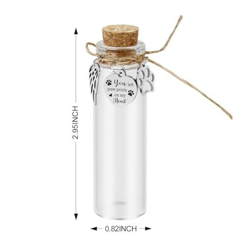 Malihome Pet Hair Memorial Glass Bottle,Vial for Ashes Or Hair Dog Or Cat Keepsake Pet Loss Memory Sympathy Gift (1pcs Glass Bottle) - Image 3