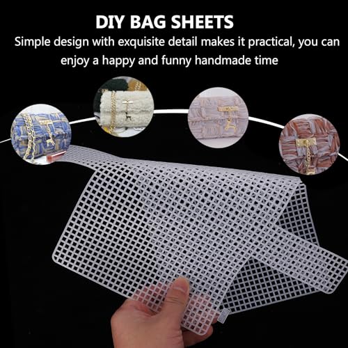 EXCEART 8 pcs Handbag to Weave mesh Canvas Supplies The Cross Accessories Wallet Hook Bag Plastic Grid Panel Plastic Canvas Supplies Canvas Purses Netting Material Plastic Piece Liner - Image 3