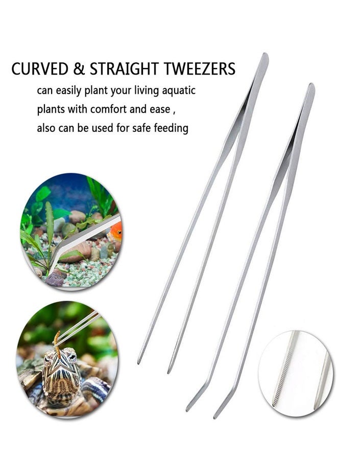 HAWAWA Aquarium Aquascape Tools Kit, Stainless Steel Aquatic Plants Tools, 4 in 1 Anti-Rust Aquascaping Tweezers Scissors Spatula Tool Set for Fish Tank Cleaning Plant Trimming - Image 3