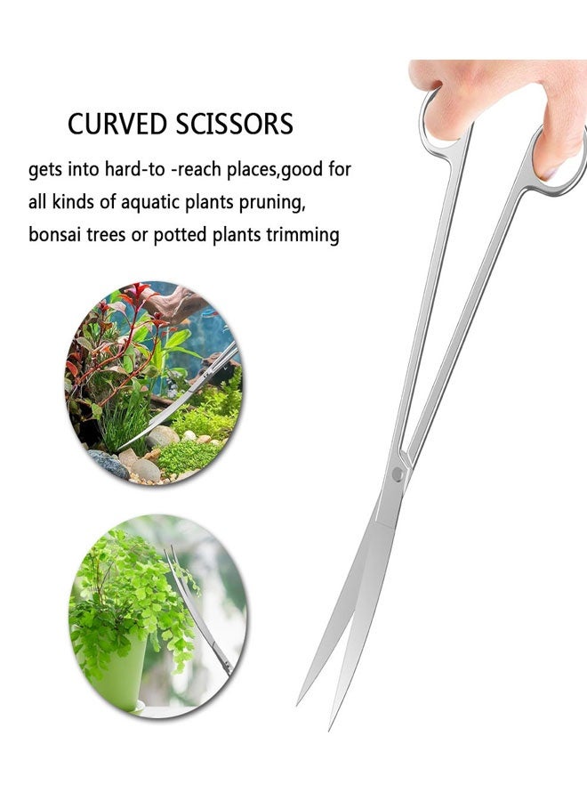 HAWAWA Aquarium Aquascape Tools Kit, Stainless Steel Aquatic Plants Tools, 4 in 1 Anti-Rust Aquascaping Tweezers Scissors Spatula Tool Set for Fish Tank Cleaning Plant Trimming - Image 4