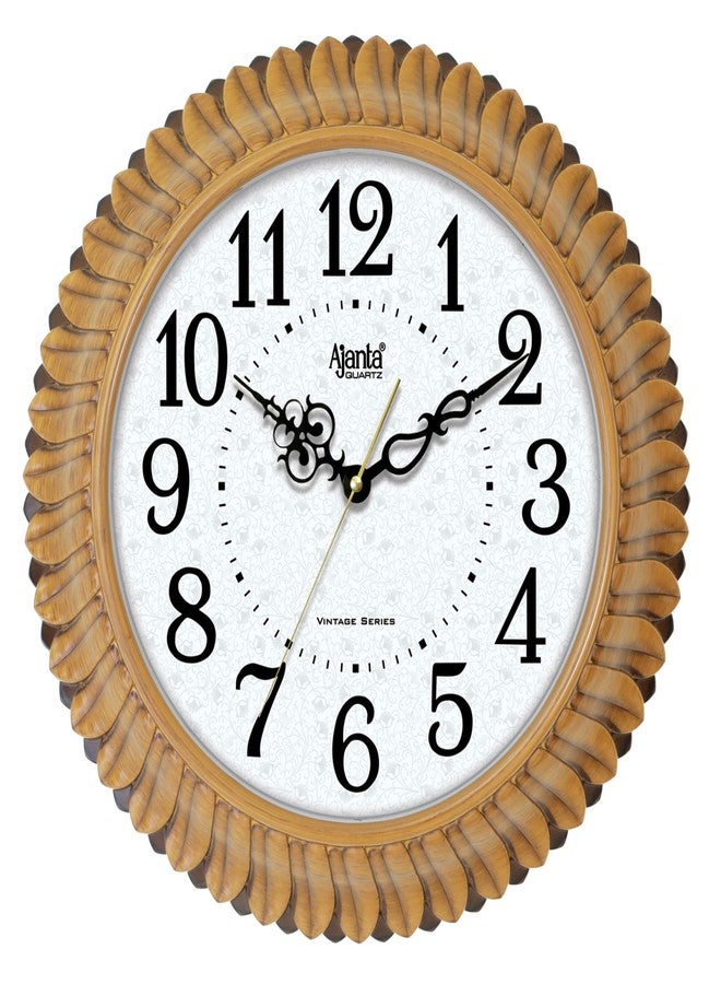 Orpat Ajanta Wall Clock for Home and Offices Silent Sweep Movement 14 Inches Wall Clock (Maple_36 x 36 x 4 cm)