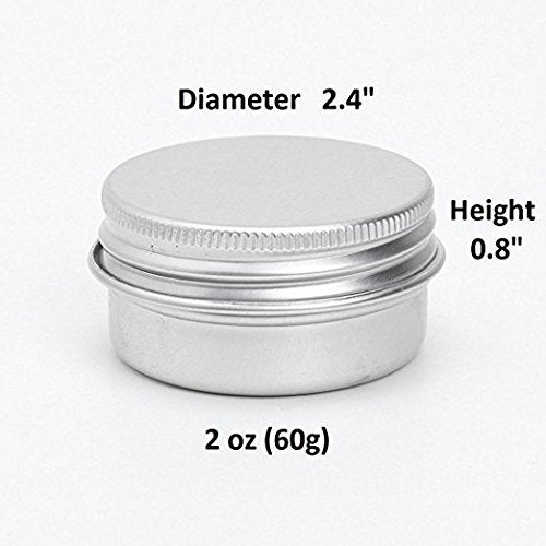 CTKcom 2-Ounce Metal Tins Screw Top Flat Aluminum Silver Slide Round Tin Containers For Lip Balm,Crafts,Cosmetic,Candles,Travel Storage Kit (Pack of 10) - Image 2