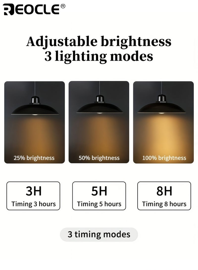 REOCLE Solar Pendant Light with Remote Control Rechargeable Solar LED Bulb Sturdy Suspension System Waterproof Material Solar Hanging Light Suitable for Barn Storage Yard - Image 4