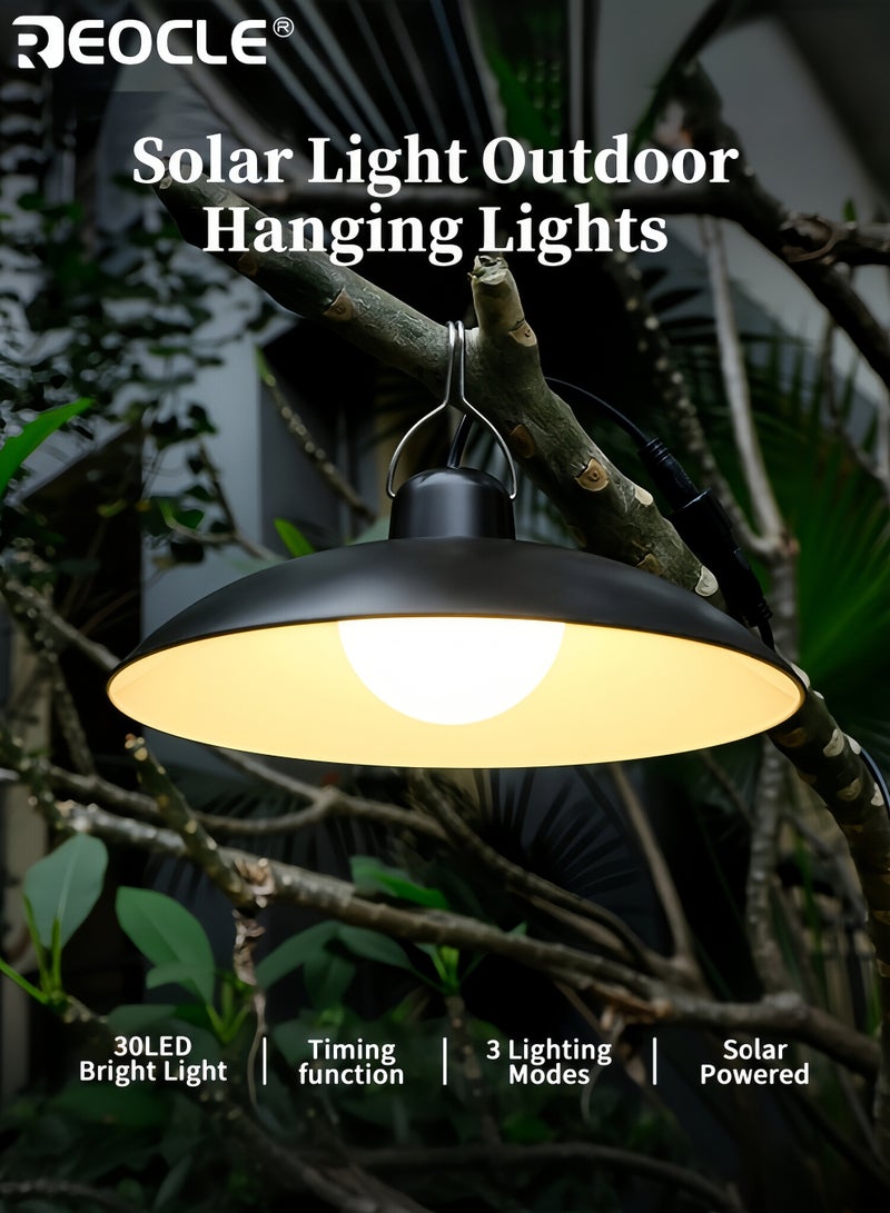 REOCLE Solar Pendant Light with Remote Control Rechargeable Solar LED Bulb Sturdy Suspension System Waterproof Material Solar Hanging Light Suitable for Barn Storage Yard - Image 1