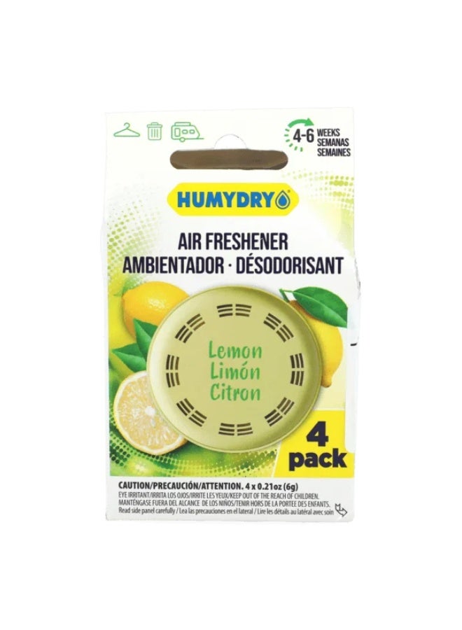 HUMYDRY 4-Piece Lemon Scent Air Freshener Disc Yellow - Image 1
