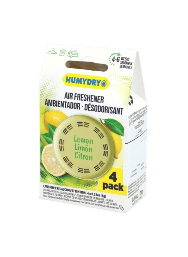 HUMYDRY 4-Piece Lemon Scent Air Freshener Disc Yellow - Image 2