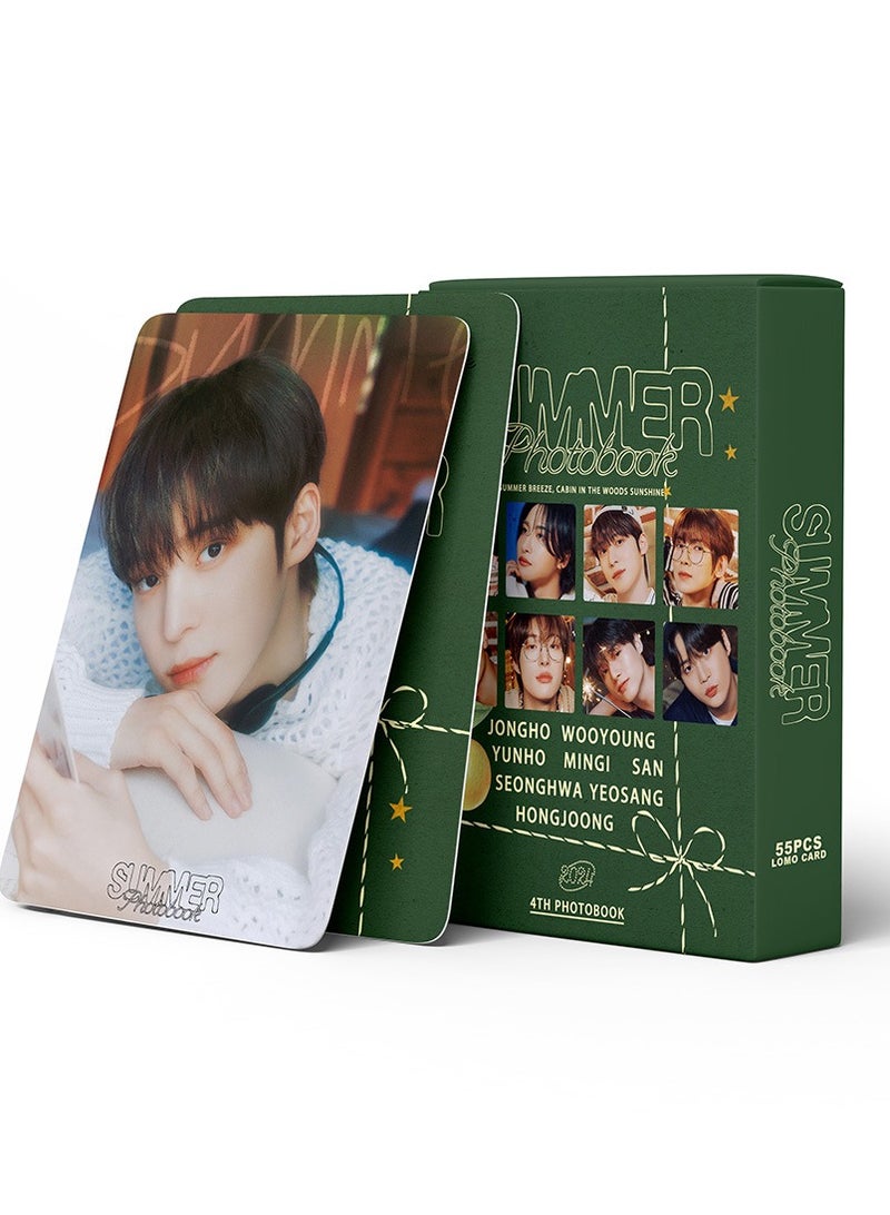 NIBEMINENT 55 قطعة كيبوب ATEEZ كتاب صور صيفي بطاقات ليمو هدايا لمجموعة المعجبين - Image 3