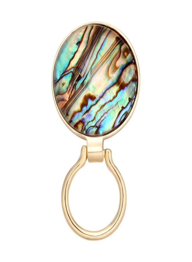 MANZHEN Transparent Glass Natural Abalone Paua Shell Magnetic Eyeglass Holder for Shirt（Gold） - Image 2