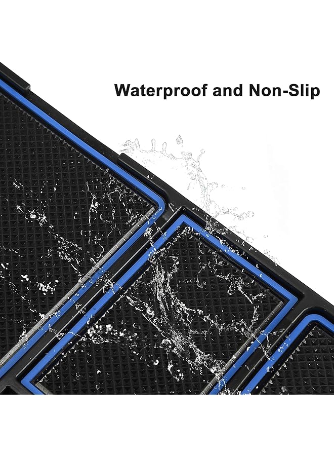 KASTWAVE Car Silicone Dash Pad Mat, Universal Dashboard & Desktop Holder Multipurpose Anti-Slip Mat For Car Dashboard Silicone Mobile Phone Holder Multifunction Instrument Panel Storage Pad - Blue - Image 3