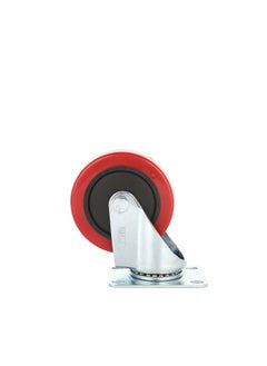 BMB tools Red PVC Medium Duty Caster 2 Piece 3 Inch- Swivel - Plate | Industrial & Scientific|Material Handling Products|Rubber Caster| Wheel  - Image 2