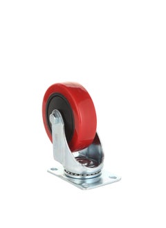 BMB tools Red PVC Medium Duty Caster 2 Piece 3 Inch- Swivel - Plate | Industrial & Scientific|Material Handling Products|Rubber Caster| Wheel  - Image 3