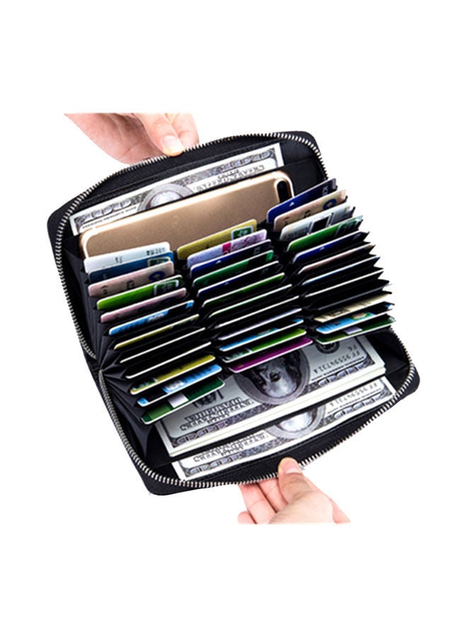 NIBEMINENT Solid Leather Long Wallet Black  - Image 2