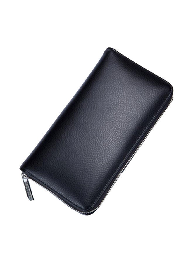 NIBEMINENT Solid Leather Long Wallet Black  - Image 1
