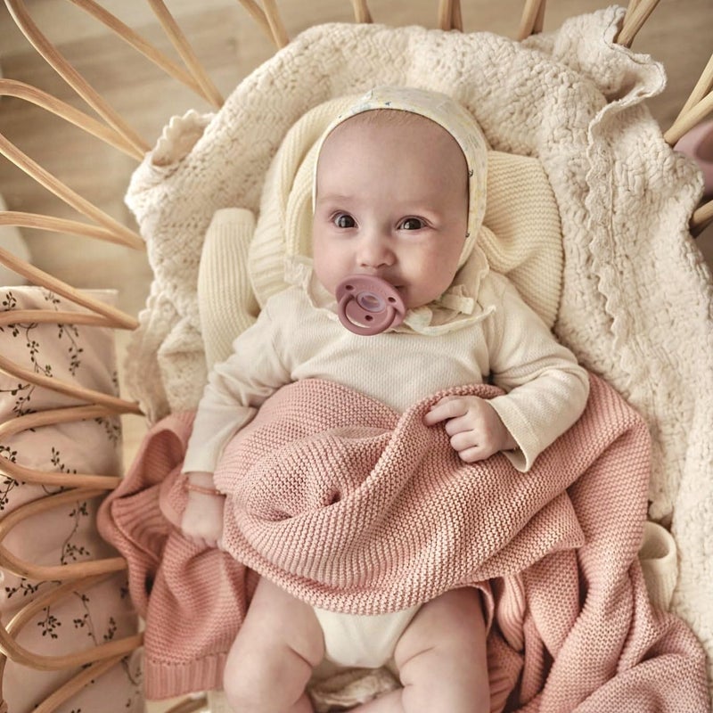 Bleu La La Heritage Knit Organic Receiving Swaddle Blanket for Girls - 100% Luxury Organic Cotton Soft Knit Warm Cozy Cuddle Blanket for Newborns Infants & Toddlers (0-2Yrs - Blush Pink) - Image 2