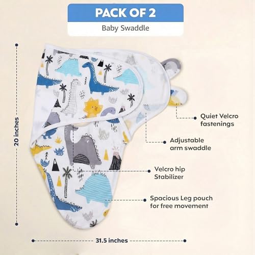 a baby cherry - Baby Swaddle Wrap for New Born || Adjustable Swaddle for New Born Baby || 100% Cotton Soft Baby Blanket for 0-6 Months - Pack of 2 (Multi-Color, 200 GSM) - Image 2