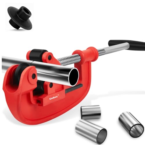 Godora Professional 1-3" Pipe Cutter Tool with an Extra Blade, Sharp Rigid Tubing Cutter Cuts Up to Galvanized Pipe and Iron Pipe, Heavy Duty Metal Tube Cutter Great for Plumbers or Metalworkers - Image 1