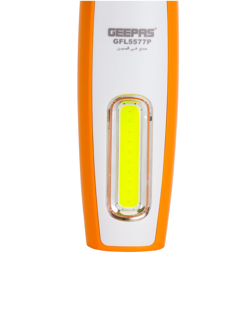 Mini Rechargeable LED Flashlight with Side Light | 5 Hours Continuous Working 1500 mAh Battery | Electronic Condenser Cup for Long Range| Dual Modes, Fast Charging with Lithium Battery | 2 Years Warranty | GFL557