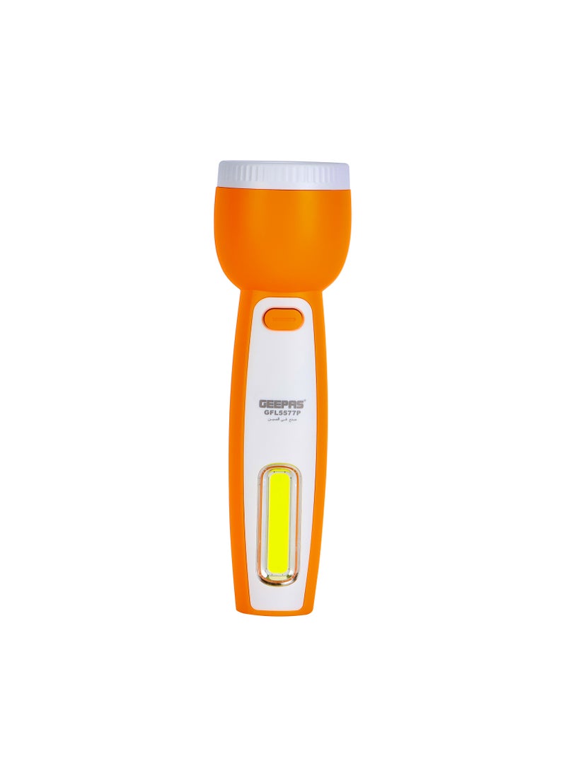 Mini Rechargeable LED Flashlight with Side Light | 5 Hours Continuous Working 1500 mAh Battery | Electronic Condenser Cup for Long Range| Dual Modes, Fast Charging with Lithium Battery | 2 Years Warranty | GFL557