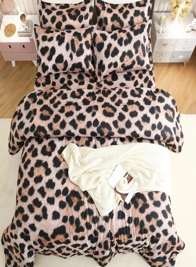 SDY 7PCS Leopard Queen Comforter Set, Animal Print Comforter Set Queen,Soft Cheetah Print Leopard Print Bedding Comforter Set Queen, Bedroom Comforter Sets Queen for Kids, Toddler, Girls, Boys - Image 3