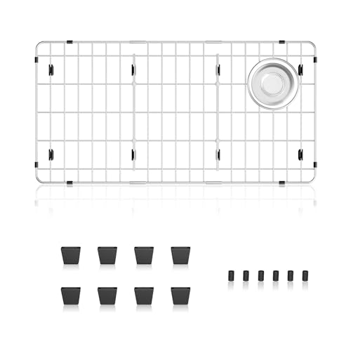 DPZM 2814 x 1414 x 114 Stainless Steel Sink Rack for Bottom of Sink Metal Sink Protectors For Kitchen Sink Sink Grid Sink Bottom Grid with Side Drain Kitchen Sink Grid with Sink Strainer - Image 1