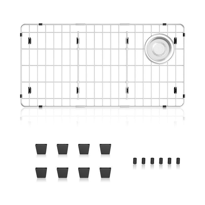 DPZM 2814 x 1414 x 114 Stainless Steel Sink Rack for Bottom of Sink Metal Sink Protectors For Kitchen Sink Sink Grid Sink Bottom Grid with Side Drain Kitchen Sink Grid with Sink Strainer - Image 2