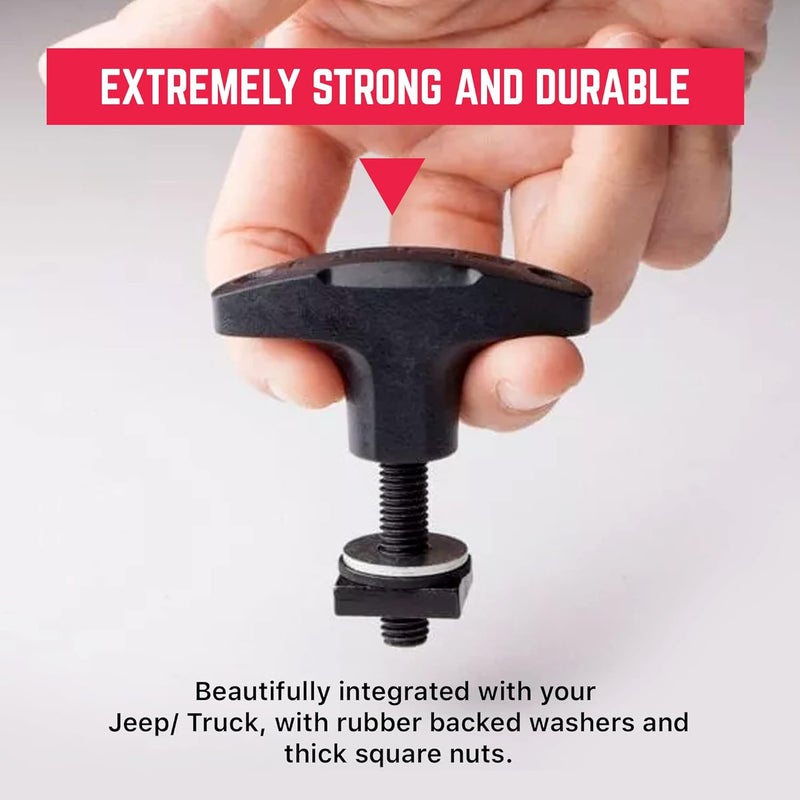 GPCA Quick-Release T-Handle GP Anchor Bolts with D-Plate Set - Heavy-Duty Jeep Wrangler Accessories - Image 5