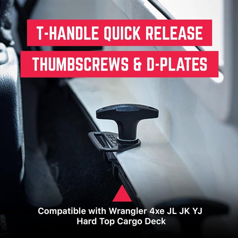 GPCA Quick-Release T-Handle GP Anchor Bolts with D-Plate Set - Heavy-Duty Jeep Wrangler Accessories - Image 2