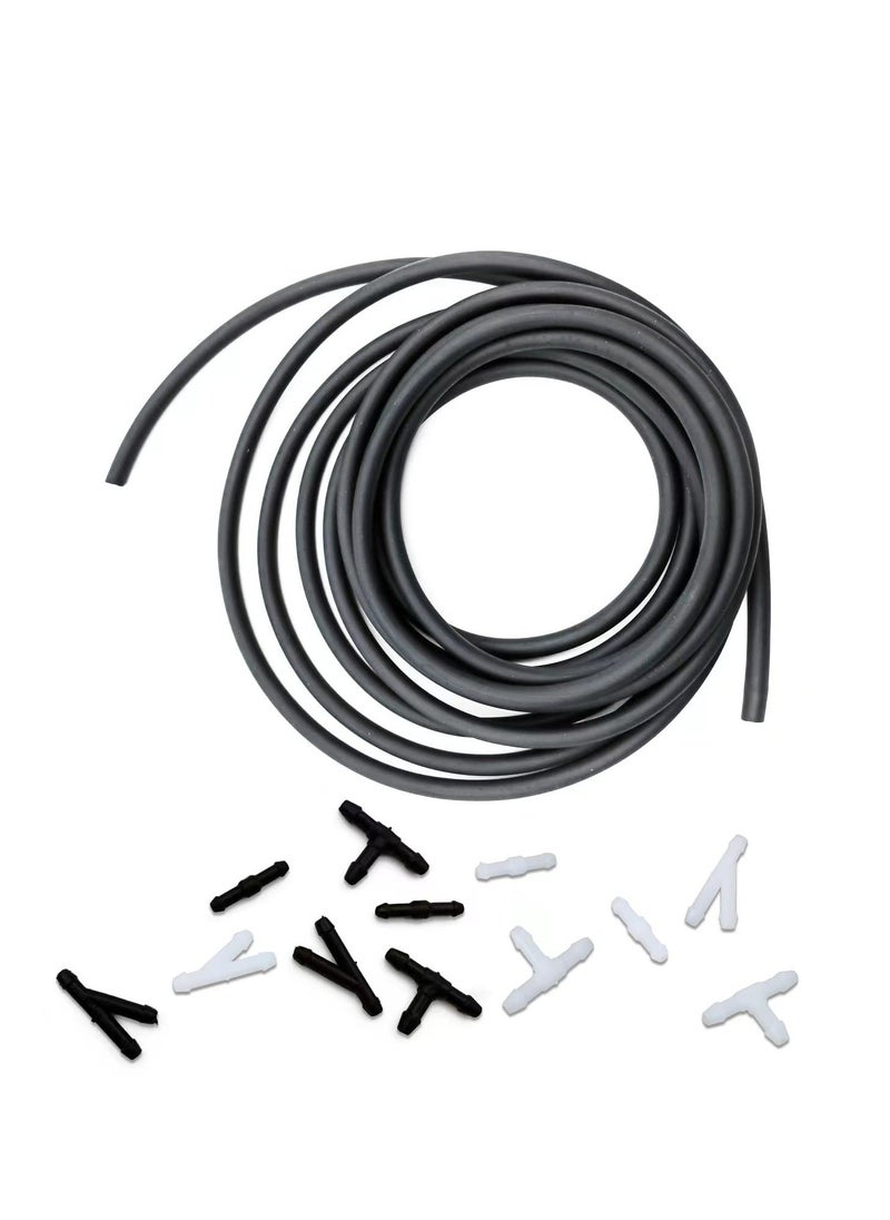 KASTWAVE - 2pc Windshield Washer Hose Kit, 4 Meter Washer Fluid Hose with 12 Pcs Hose Connectors, Easy Cleaning Guaranteed,Suitable for Most Car Windshield Washer Tubing - Image 1