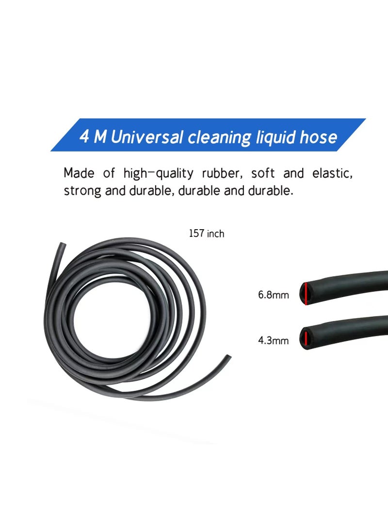 KASTWAVE - 2pc Windshield Washer Hose Kit, 4 Meter Washer Fluid Hose with 12 Pcs Hose Connectors, Easy Cleaning Guaranteed,Suitable for Most Car Windshield Washer Tubing - Image 1
