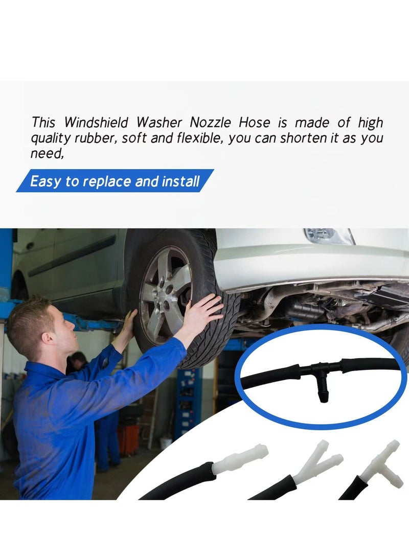 KASTWAVE - 2pc Windshield Washer Hose Kit, 4 Meter Washer Fluid Hose with 12 Pcs Hose Connectors, Easy Cleaning Guaranteed,Suitable for Most Car Windshield Washer Tubing - Image 1