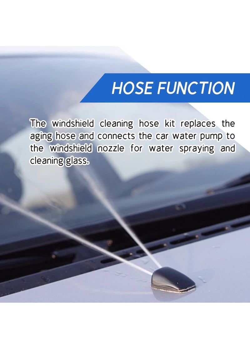 KASTWAVE - 2pc Windshield Washer Hose Kit, 4 Meter Washer Fluid Hose with 12 Pcs Hose Connectors, Easy Cleaning Guaranteed,Suitable for Most Car Windshield Washer Tubing - Image 1