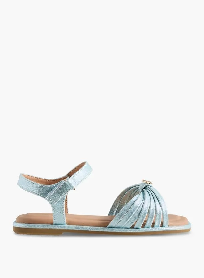Little Missy Girls Butterfly Embellished Flat Sandals