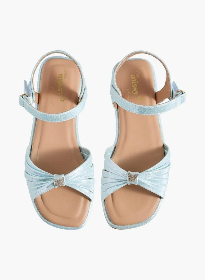 Little Missy Girls Butterfly Embellished Flat Sandals