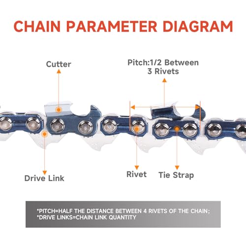 Dunhil 4-Pack 14 inch Chainsaw Chains 3/8" LP Pitch 050'' Gauge 52 Drive Links for Husqvarna 120i, 135, for Echo CS-310, for Ryobi RY3714, for Makita XCU11Z, for Remington RM4214 - Image 5
