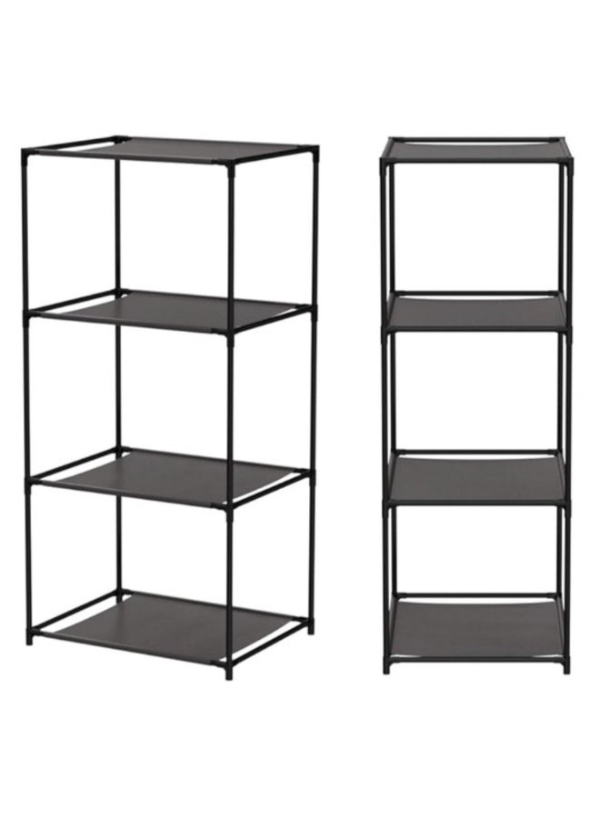 Kole 4-Tier 3-Compartment Lightweight Organizing Shelving Unit Black 13 x 38 Inch CA926 - Image 1