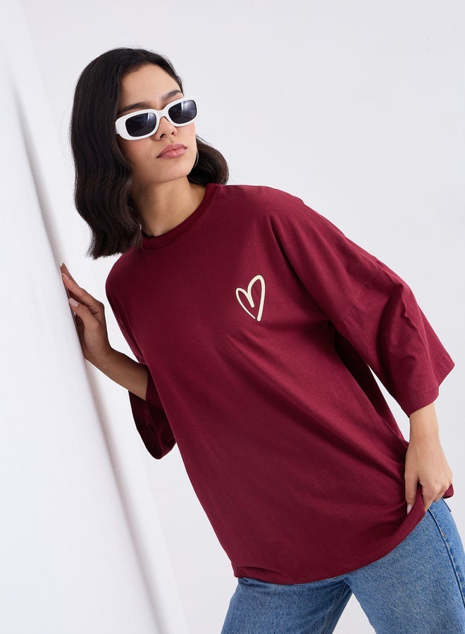 Styli Women Oversized Fit Longline Slogan T-Shirt - Image 5