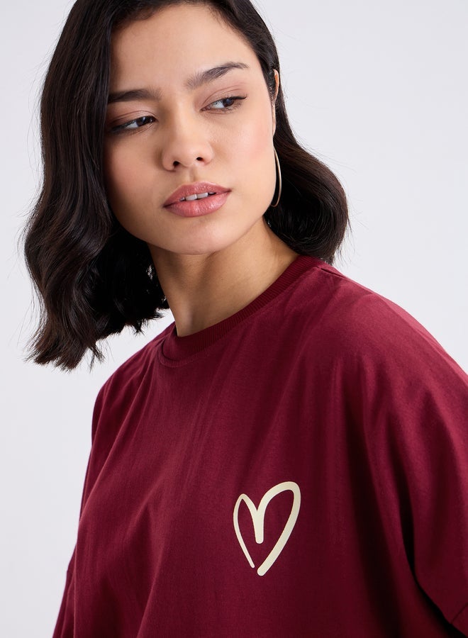 Styli Women Oversized Fit Longline Slogan T-Shirt - Image 3