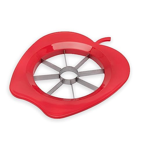 Fackelmann Stainless Steel Apple Divider with Handle | Ultra-Sharp Stainless Steel Blades | Large Handles for Comfort and Control | Ideal for Slicing Apple, Pears, Onions & Much More - 15.5 cm, Red - Image 1