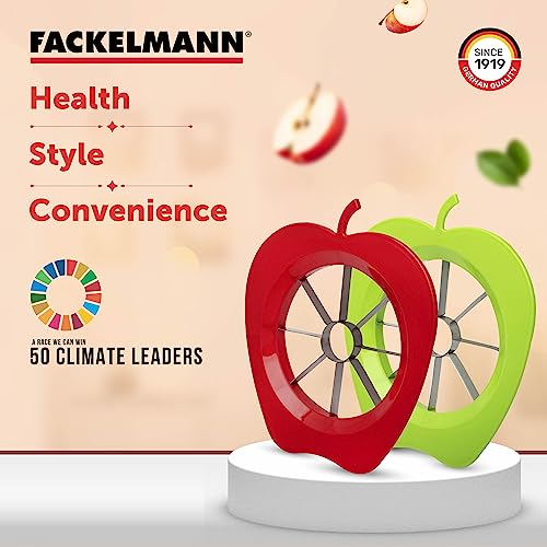 Fackelmann Stainless Steel Apple Divider with Handle | Ultra-Sharp Stainless Steel Blades | Large Handles for Comfort and Control | Ideal for Slicing Apple, Pears, Onions & Much More - 15.5 cm, Red - Image 5