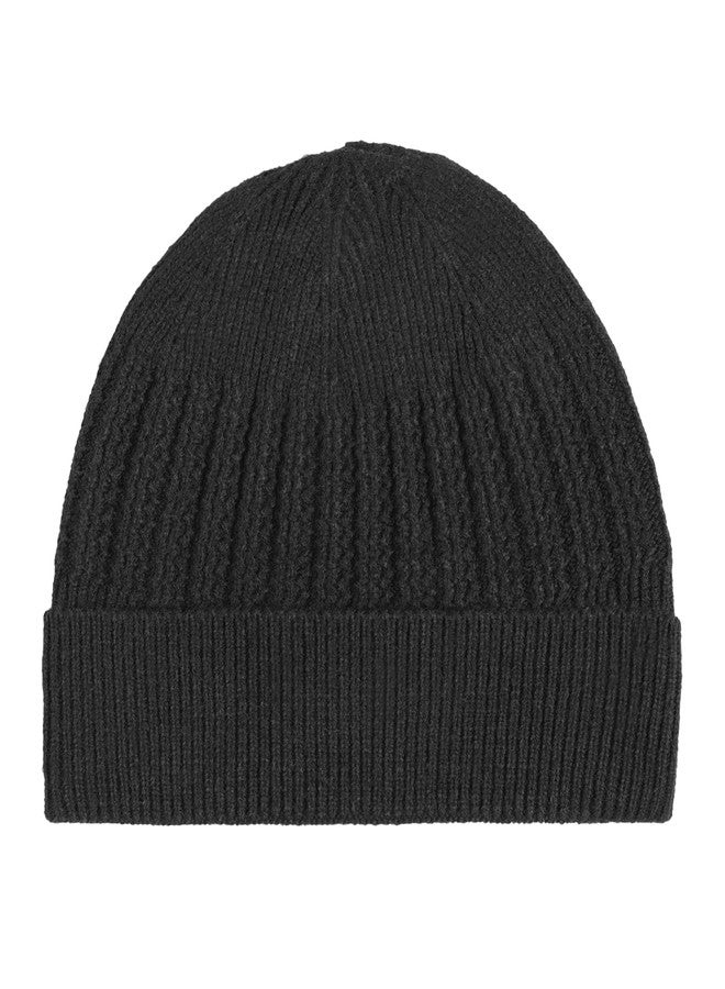 Richmen Women Winter Beanie Knit Hats Earflaps Skull Caps Soft Wool Warm Slouchy Casual Outdoor Woolen Ear Covers Head Warmer for Unisex (1 Black) - Image 1