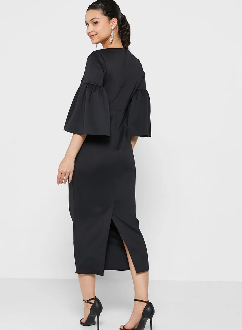 RIVER ISLAND Bell Sleeve Bodycon Dress
