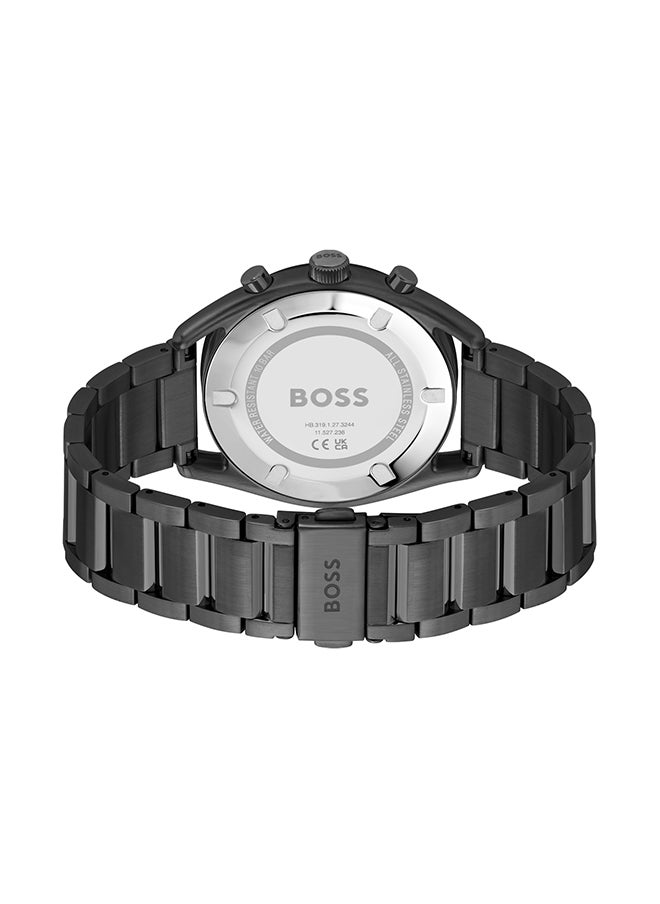 HUGO BOSS ساعة يد كرونوغراف دائرية الشكل من الستانلس ستيل للرجال 1514095 - 44 ملم  - Image 5