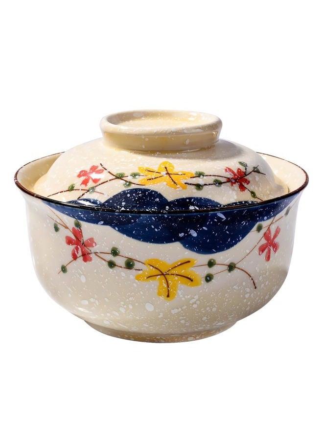 Whitenesser Ramen Bowl with Lid, Japanese Style 25.4 OZ Big Ceramic Bowl with Lid and for Soup Rice Noodle and Porridge, Microwave Oven Safety - Image 1