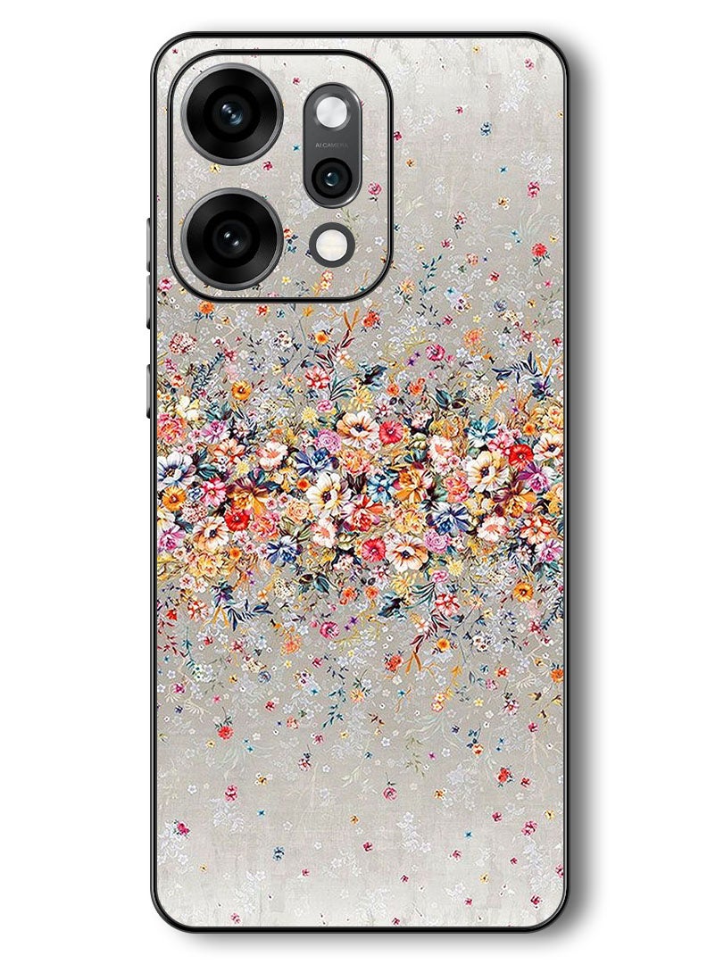 Theodor Case Compatible with Oppo Reno 14 Pro 6.83 Inch Protection Shockproof Bumper Cover Small Flowers Abstract Art - Image 1