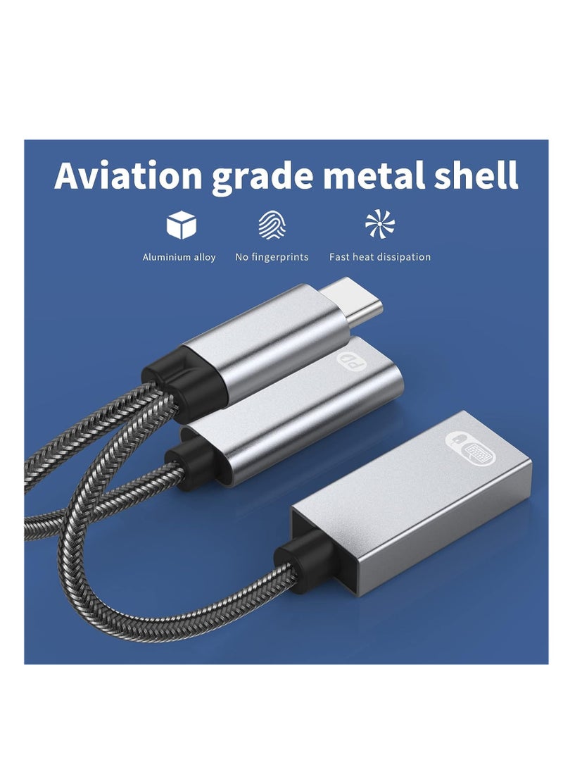SYOSI - USB C to USB Adapter OTG and Charger Cable 2 in 1 USB-C Splitter with PD 60W Fast Charging Type C OTG and USB A Female Port Compatible for Chromecast Google TV iPad Pro - Image 1