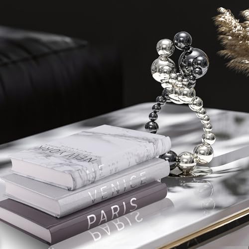 Nichake Set of 3 Decorative Books for Home Decor-Silver Foil Stamping Decor Books,Fashion Designer Books for Coffee Tables and Book Shelf Decoration - Image 4