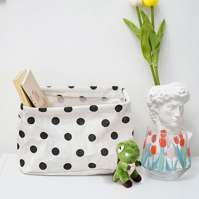 Lanjue 3 Pieces Small Fabric Storage Baskets, Waterproof Bathroom Storage Baskets Collapsible Square Storage Boxes with Handles Shelf Basket Organizer Bins for Bathroom Makeup Cupboards Kitchen - Image 4
